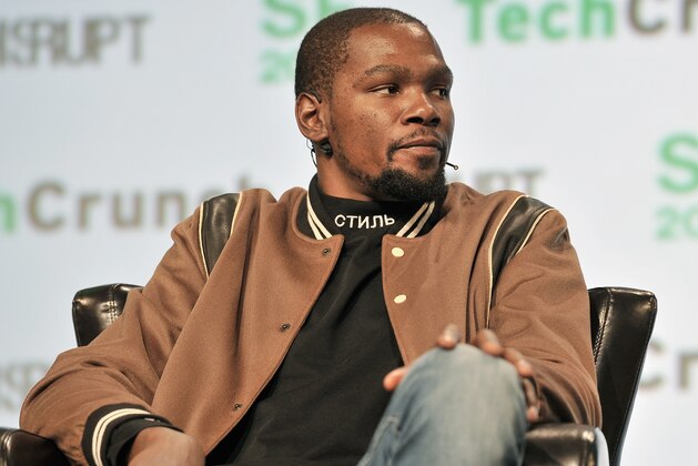 SAN FRANCISCO, CA - SEPTEMBER 19:  NBA Player and Durant Company/Thirty Five Media Partner Kevin Durant speaks onstage during TechCrunch Disrupt SF 2017 at Pier 48 on September 19, 2017 in San Francisco, California.  (Photo by Steve Jennings/Getty Images for TechCrunch)