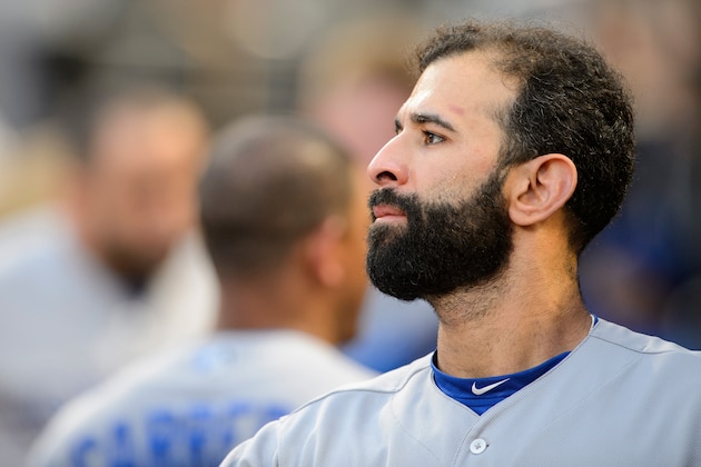 MINNEAPOLIS, MN - SEPTEMBER 14: Jose Bautista #19 of the Toronto Blue Jays looks on before the game against the Minnesota Twins on September 14, 2017 at Target Field in Minneapolis, Minnesota. The Twins defeated the Blue Jays 3-2 in ten innings. (Photo by Hannah Foslien/Getty Images)