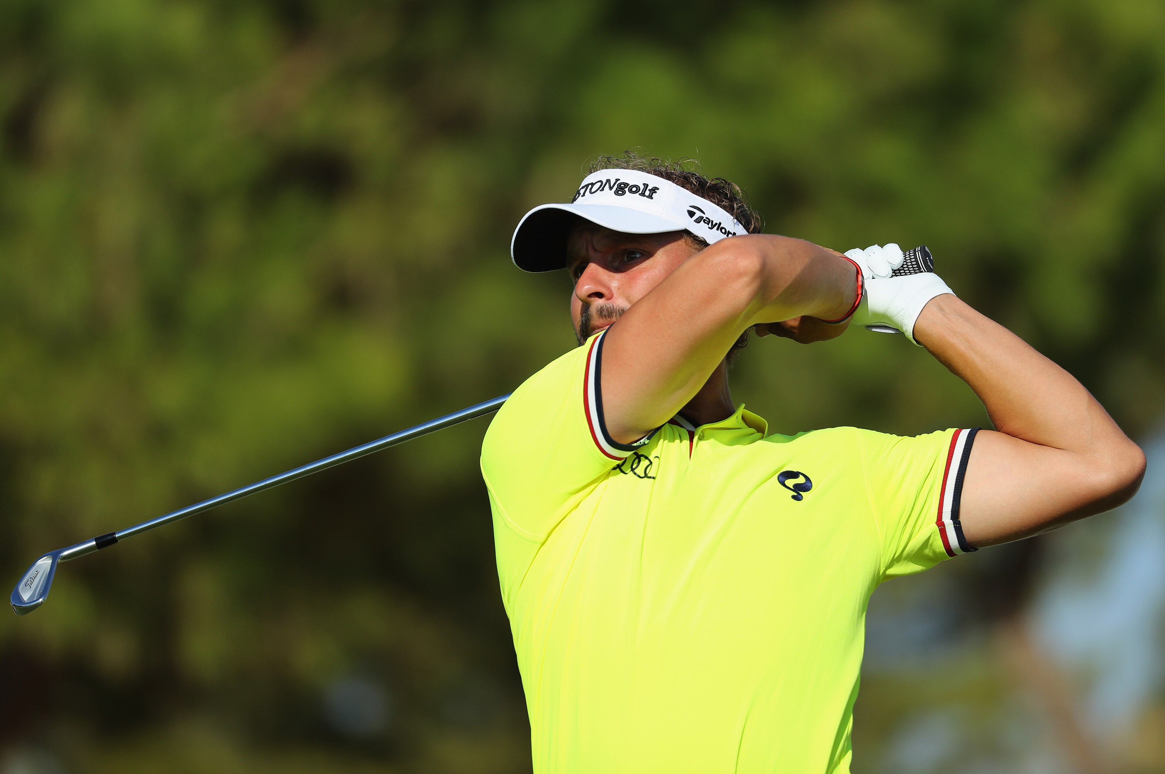 ALBUFEIRA, PORTUGAL - SEPTEMBER 21: Joost Luiten of The Netherlands tees off on the 15th during day one of the 2017 Portugal Masters at Oceanico Victoria Golf Club on September 21, 2017 in Albufeira, Portugal.  (Photo by Warren Little/Getty Images)