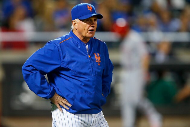 NEW YORK, NY - SEPTEMBER 08:  Manager Terry Collins #10 of the New York Mets against the Cincinnati Reds at Citi Field on September 8, 2017 in the Flushing neighborhood of the Queens borough of New York City. The Mets defeated the Reds 5-1.  (Photo by Jim McIsaac/Getty Images)