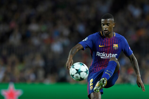Barcelona's defender from Portugal Nelson Semedo controls the ball during the UEFA Champions League Group D football match FC Barcelona vs Juventus at the Camp Nou stadium in Barcelona on September 12, 2017. / AFP PHOTO / LLUIS GENE        (Photo credit should read LLUIS GENE/AFP/Getty Images)