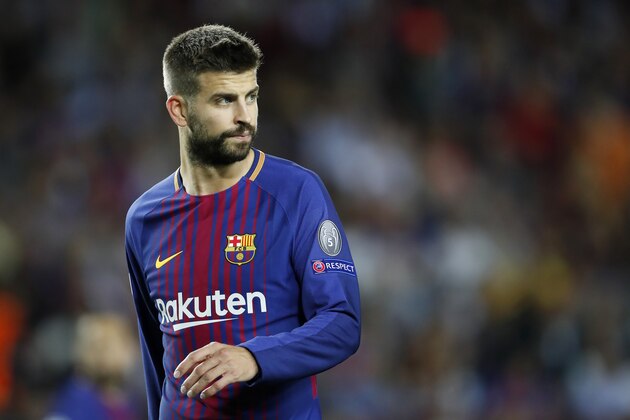 Gerard Pique of FC Barcelona during the UEFA Champions League group D match between FC Barcelona and Juventus FC  on September 12, 2017  at the Camp Nou stadium in Barcelona, Spain.(Photo by VI Images via Getty Images)