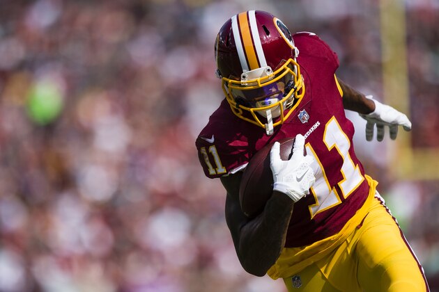 LANDOVER, MD - SEPTEMBER 10: Terrelle Pryor #11 of the Washington Redskins in action in the second half against the Philadelphia Eagles at FedExField on September 10, 2017 in Landover, Maryland. (Photo by Patrick McDermott/Getty Images)