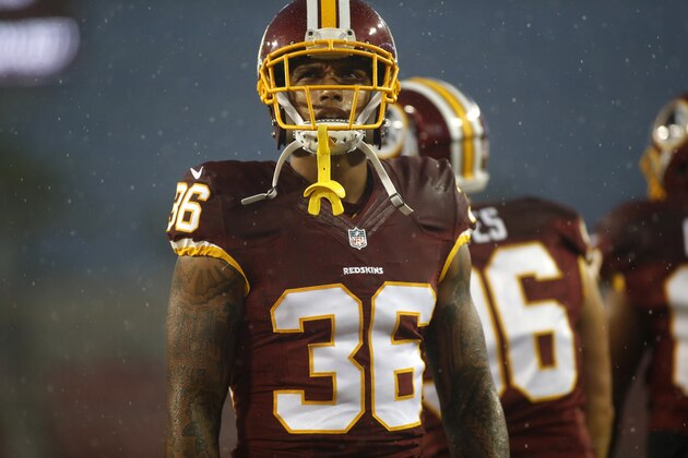 TAMPA, FL - AUGUST 31:  Defensive back Su'a Cravens #36 of the Washington Redskins  warms up before the start of an NFL game against the Tampa Bay Buccaneers on August 31, 2016 at Raymond James Stadium in Tampa, Florida. (Photo by Brian Blanco/Getty Images)