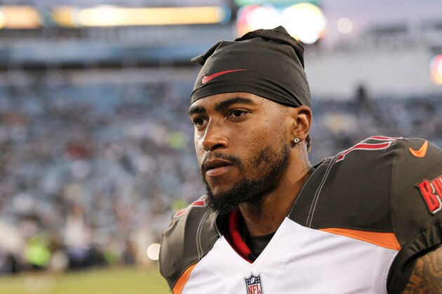 JACKSONVILLE, FL - AUGUST 17: Wide Receiver DeSean Jackson #11 of the Tampa Bay Buccaneers on the sidelines during the game against the Jacksonville Jaguars at EverBank Field on August 17, 2017 in Jacksonville, Florida. The Buccaneers defeated the Jaguars 12 to 8. (Photo by Don Juan Moore/Getty Images)