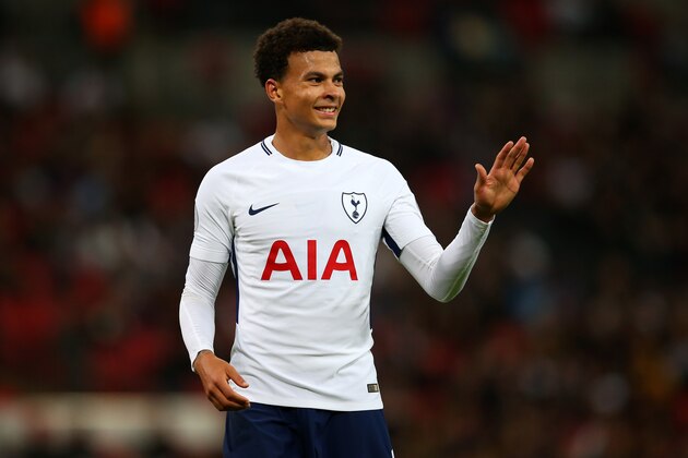 LONDON, ENGLAND - SEPTEMBER 19: Dele Alli of Tottenham Hotspur during the Carabao Cup Third Round match between Tottenham Hotspur and Barnsley at Wembley Stadium on September 19, 2017 in London, England. (Photo by Catherine Ivill - AMA/Getty Images)