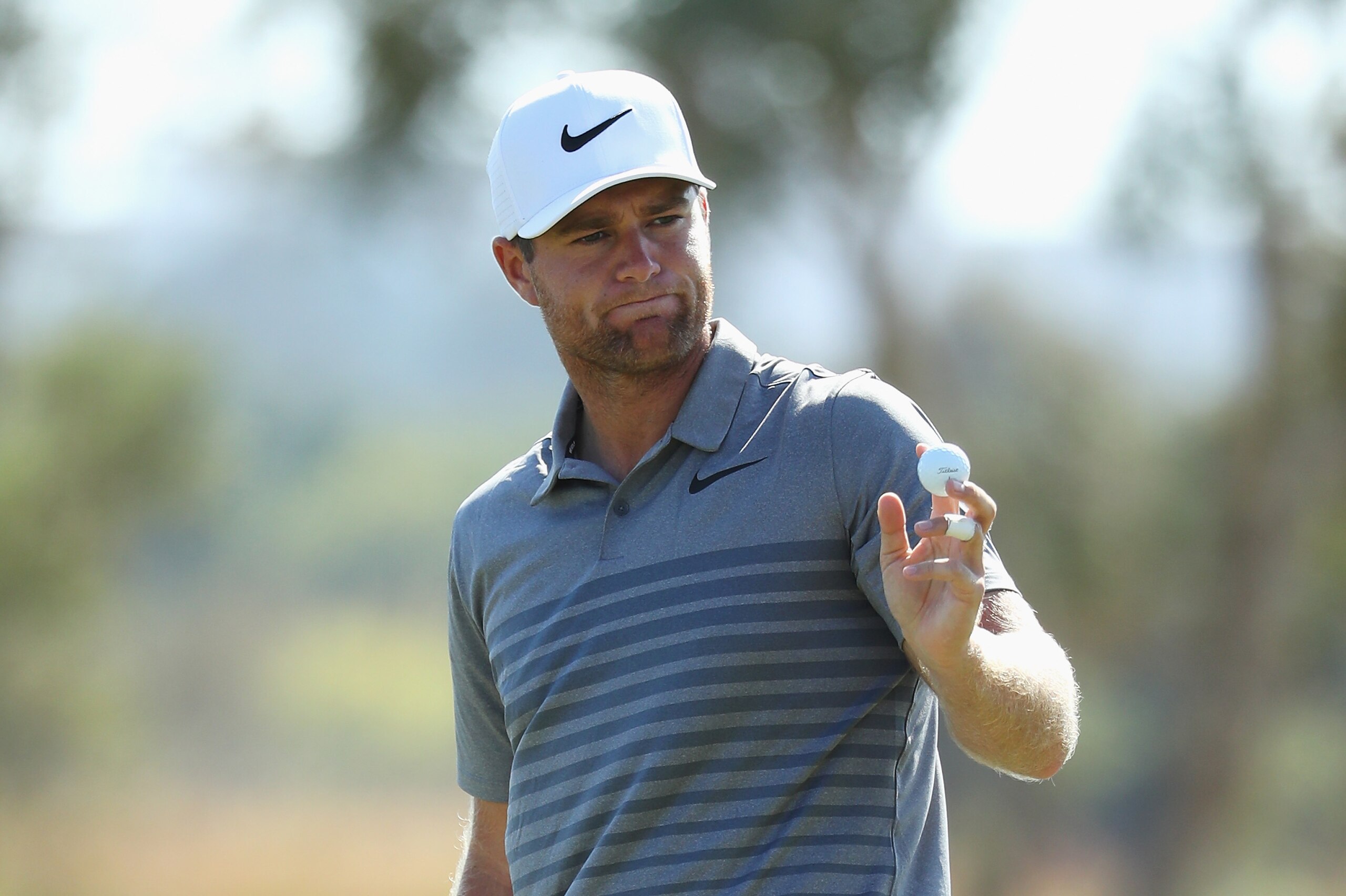 ALBUFEIRA, PORTUGAL - SEPTEMBER 24:  Lucas Bjerregaard of Denmark acknowledges the crowd on the 11th green during day four of the Portugal Masters at Dom Pedro Victoria Golf Club on September 24, 2017 in Albufeira, Portugal.  (Photo by Warren Little/Getty Images)