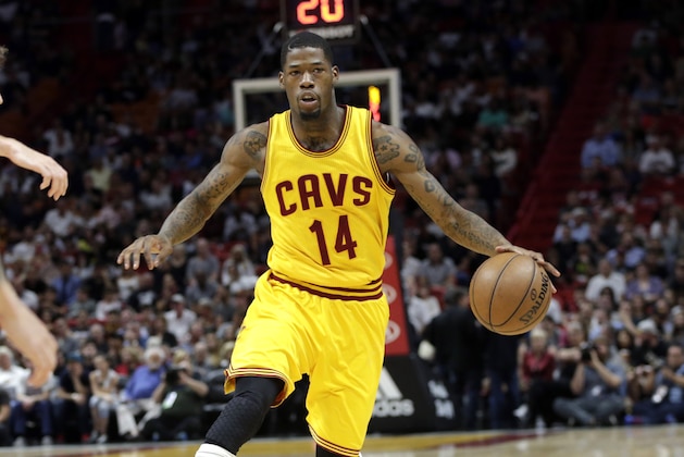 Cleveland Cavaliers guard DeAndre Liggins drives to the basket during the first half of an NBA basketball game against the Miami Heat, Saturday, March 4, 2017, in Miami. (AP Photo/Lynne Sladky)