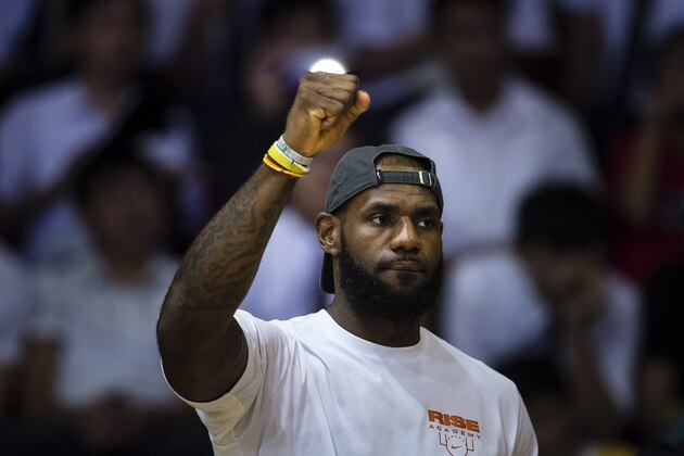 HONG KONG, HONG KONG - SEPTEMBER 05: Lebron James appears at the Rise Academy Challenge on September 5, 2017 in Hong Kong, Hong Kong. (Photo by Power Sport Images/Getty Images)