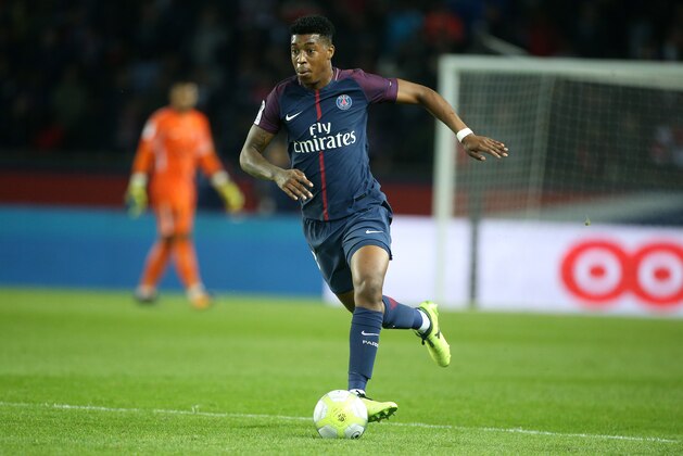 PARIS, FRANCE - SEPTEMBER 17: Presnel Kimpembe of PSG during the French Ligue 1 match between Paris Saint Germain (PSG) and Olympique Lyonnais (OL) at Parc des Princes on September 17, 2017 in Paris, . (Photo by Jean Catuffe/Getty Images)