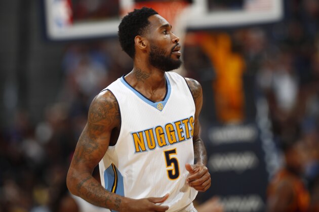 Denver Nuggets guard Will Barton (5) in the first half of an NBA basketball game Wednesday, March 22, 2017, in Denver. (AP Photo/David Zalubowski)
