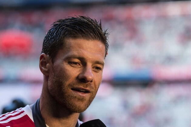MUNICH, GERMANY - MAY 20: Xabi Alonso of Bayern Muenchen looks on during the Bundesliga match between Bayern Muenchen and SC Freiburg at Allianz Arena on May 20, 2017 in Munich, Germany. (Photo by TF-Images/Getty Images)