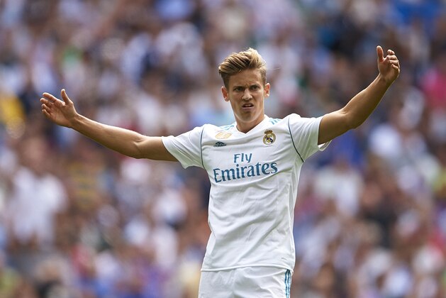 MADRID, SPAIN - SEPTEMBER 09:  Marcos Llorente of Real Madrid reacts during the La Liga match between Real Madrid and Levante at Estadio Santiago Bernabeu on September 9, 2017 in Madrid, Spain.  (Photo by Manuel Queimadelos Alonso/Getty Images)