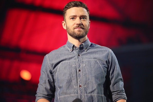 SANTA MONICA, CA - SEPTEMBER 08:  Justin Timberlake speaks on stage during XQ Super School Live, presented by EIF, at Barker Hangar on September 8, 2017 in Santa California.  (Photo by Christopher Polk/Getty Images for EIF)