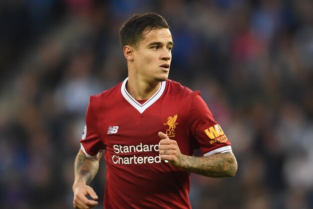 LEICESTER, ENGLAND - SEPTEMBER 23:  Philippe Coutinho of Liverpool looks on during the Premier League match between Leicester City and Liverpool at The King Power Stadium on September 23, 2017 in Leicester, England.  (Photo by Laurence Griffiths/Getty Images)