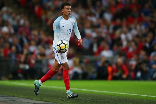 LONDON, ENGLAND - SEPTEMBER 04:  Dele Alli of England during the FIFA 2018 World Cup Qualifier between England and Slovakia at Wembley Stadium on September 4, 2017 in London, England. (Photo by Catherine Ivill - AMA/Getty Images) *** Local Caption  *** Dele Alli