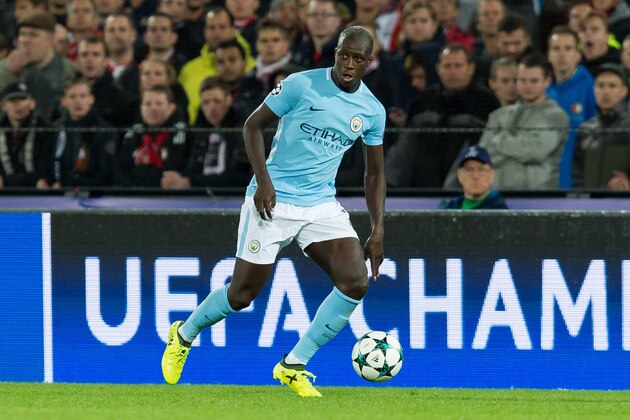 ROTTERDAM, NETHERLANDS - SEPTEMBER 13: Benjamin Mendy of Manchester City controls the ball during the UEFA Champions League match between Feyenoord Rotterdam and Manchester City at Stadion Feijenoord on September 13, 2017 in Rotterdam, Netherlands. (Photo by TF-Images/TF-Images via Getty Images)