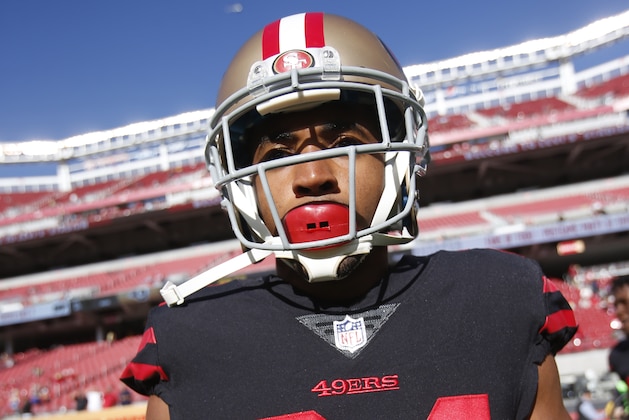 SANTA CLARA, CA - SEPTEMBER 21: K'Waun Williams #24 of the San Francisco 49ers stands on the sideline prior to the game against the Los Angeles Rams at Levi's Stadium on September 21, 2017 in Santa Clara, California. The Rams defeated the 49ers 41-39. (Photo by Michael Zagaris/San Francisco 49ers/Getty Images)