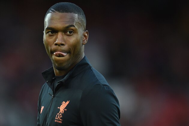 Liverpool's English striker Daniel Sturridge looks on before the Champions League qualifier, second leg match between Liverpool and Hoffenheim at Anfield stadium in Liverpool on August 23, 2017. / AFP PHOTO / Oli SCARFF        (Photo credit should read OLI SCARFF/AFP/Getty Images)