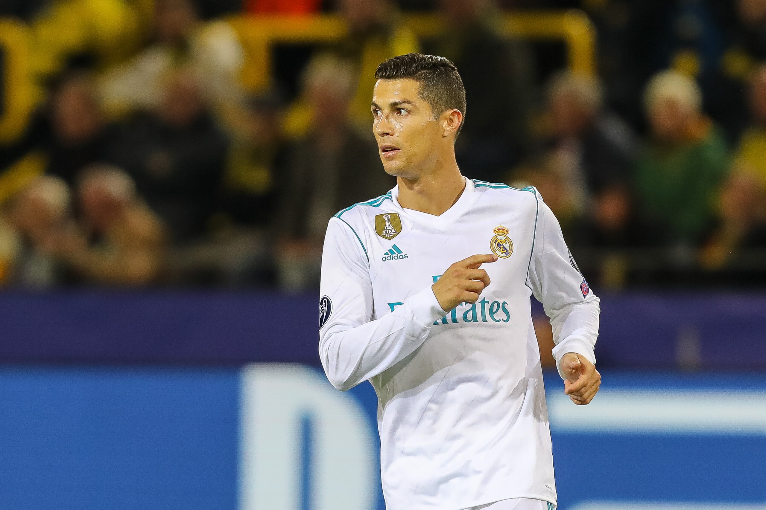 DORTMUND, GERMANY - SEPTEMBER 26: Cristiano Ronaldo of Real Madrid looks on during the UEFA Champions League group H match between Borussia Dortmund and Real Madrid at Signal Iduna Park on September 26, 2017 in Dortmund, Germany. (Photo by TF-Images/TF-Images via Getty Images) DORTMUND, GERMANY - SEPTEMBER 26: Cristiano Ronaldo of Real Madrid looks on during the UEFA Champions League group H match between Borussia Dortmund and Real Madrid at Signal Iduna Park on September 26, 2017 in Dortmund, Germany. (Photo by TF-Images/TF-Images via Getty Images)