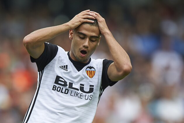 VALENCIA, SPAIN - SEPTEMBER 09:  Andreas Pereira of Valencia reacts during the La Liga match between Valencia and Atletico Madrid at  on September 9, 2017 in Valencia, Spain.  (Photo by fotopress/Getty Images)