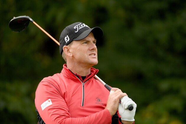 NEWCASTLE UPON TYNE, ENGLAND - SEPTEMBER 30:  Robert Karlsson of Sweden during the third round of the British Masters at Close House Golf Club on September 30, 2017 in Newcastle upon Tyne, England.  (Photo by Ross Kinnaird/Getty Images)