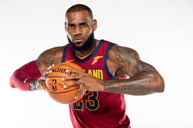 INDEPENDENCE, OH - SEPTEMBER 25: LeBron James #23 of the Cleveland Cavaliers poses during media day at Cleveland Clinic Courts on September 25, 2017 in Independence, Ohio. NOTE TO USER: User expressly acknowledges and agrees that, by downloading and/or using this photograph, user is consenting to the terms and conditions of the Getty Images License Agreement. (Photo by Jason Miller/Getty Images)