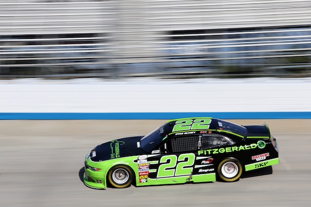 DOVER, DE - SEPTEMBER 30:  Ryan Blaney drives the #22 Fitzgerald Ford during the NASCAR XFINITY Series 'Use Your Melon. Drive Sober 200' at Dover International Speedway on September 30, 2017 in Dover, Delaware.  (Photo by Jerry Markland/Getty Images)