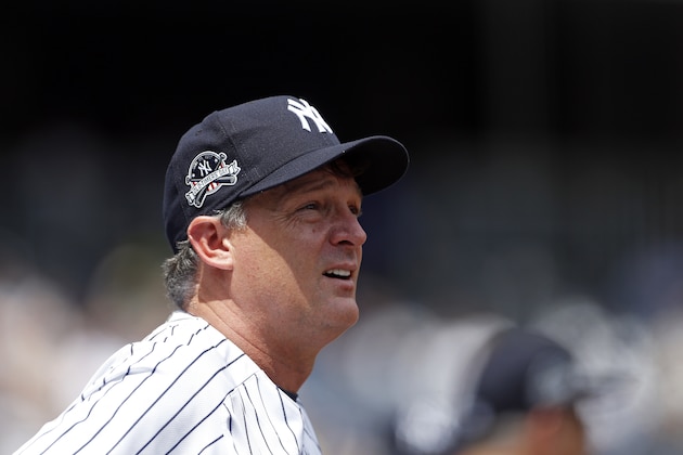 NEW YORK, NY - JUNE 25: Former player Pat Kelly of the New York Yankees is introduced during the New York Yankees 71st Old Timers Day game before the Yankees play against the Texas Rangers at Yankee Stadium on June 25, 2017 in the Bronx borough of New York City. (Photo by Adam Hunger/Getty Images)