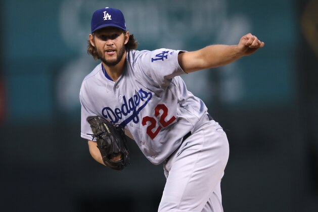 Los Angeles Dodgers starting pitcher Clayton Kershaw delivers a pitch to Colorado Rockies' Charlie Blackmon in the first inning of a baseball game Saturday, Sept. 30, 2017, in Denver. (AP Photo/David Zalubowski) Los Angeles Dodgers starting pitcher Clayton Kershaw delivers a pitch to Colorado Rockies' Charlie Blackmon in the first inning of a baseball game Saturday, Sept. 30, 2017, in Denver. (AP Photo/David Zalubowski)