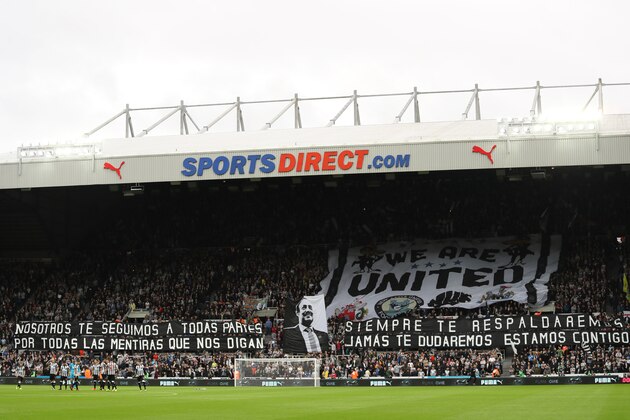 NEWCASTLE UPON TYNE, ENGLAND - OCTOBER 01:  General View of Newcastle United fans banners during the Premier League match between Newcastle United and Liverpool at St. James' Park on October 1, 2017 in Newcastle upon Tyne, England.  (Photo by Matthew Ashton - AMA/Getty Images)