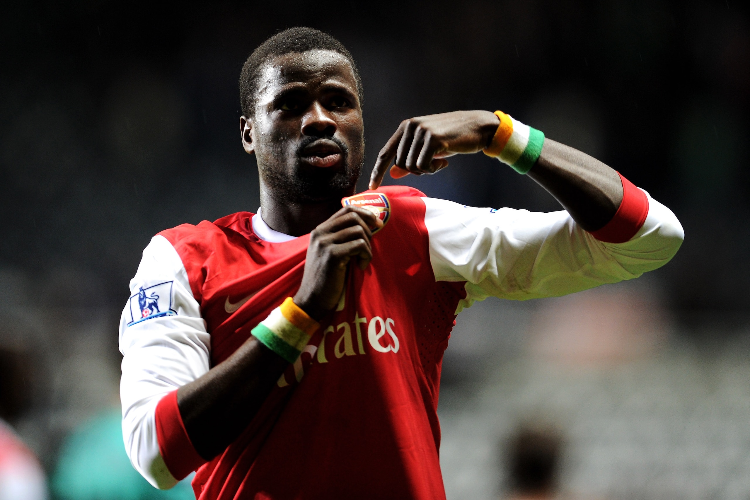 NEWCASTLE, UNITED KINGDOM - OCTOBER 27:  Emmanuel Eboue of Arsenal gestures during the Carling Cup Fourth Round match between Newcastle United and Arsenal at St James' Park on October 27, 2010 in Newcastle, England. (Photo by Michael Regan/Getty Images)
