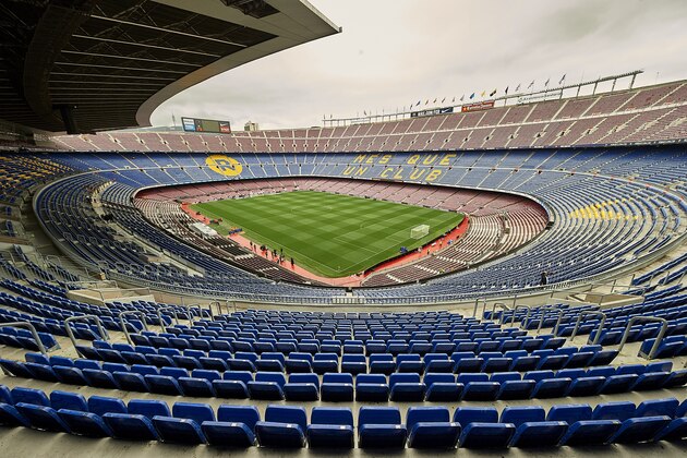 BARCELONA, SPAIN - OCTOBER 01:  General view inside the stadium prior to the La Liga match between Barcelona and Las Palmas at Camp Nou on October 1, 2017 in Barcelona, Spain.  (Photo by Manuel Queimadelos Alonso/Getty Images)