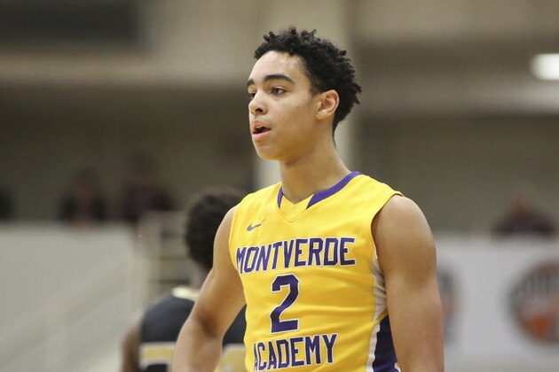 Montverde Academy's Andrew Nembhard #2 in action against Bishop Montgomery during a high school basketball game at the 2017 Hoophall Classic on Monday, January 16, 2017, in Springfield, MA. (AP Photo/Gregory Payan)