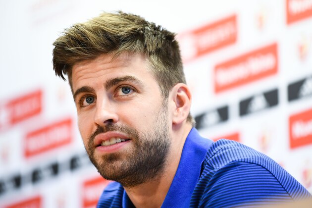 BARCELONA, SPAIN - MAY 26:  Gerard Pique of FC Barcelona faces the media during a press conference at FC Barcelona Sports Centre on May 26, 2017 in Barcelona, Spain.  (Photo by David Ramos/Getty Images)