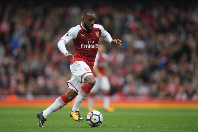 LONDON, ENGLAND - OCTOBER 01:  Alexandre Lacazette of Arsenal in action during the Premier League match between Arsenal and Brighton and Hove Albion at Emirates Stadium on October 1, 2017 in London, England.  (Photo by Mike Hewitt/Getty Images)