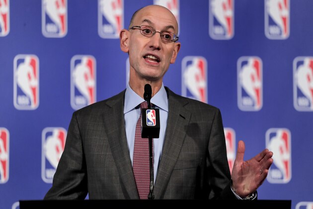 NBA Commissioner Adam Silver speaks during a news conference, Thursday, Sept. 28, 2017 in New York. (AP Photo/Julie Jacobson)