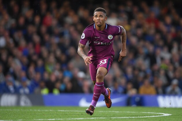 LONDON, ENGLAND - SEPTEMBER 30:  Gabriel Jesus of Manchester City in action during the Premier League match between Chelsea and Manchester City at Stamford Bridge on September 30, 2017 in London, England.  (Photo by Mike Hewitt/Getty Images)