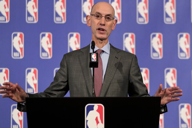NBA Commissioner Adam Silver speaks during a news conference, Thursday, Sept. 28, 2017 in New York. (AP Photo/Julie Jacobson)