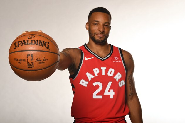 TORONTO, CANADA - SEPTEMBER 25:  Norman Powell #24 of the Toronto Raptors poses for a portrait during Media Day on September 25, 2017 at the BioSteel Centre in Toronto, Ontario, Canada. NOTE TO USER: User expressly acknowledges and agrees that, by downloading and or using this Photograph, user is consenting to the terms and conditions of the Getty Images License Agreement. Mandatory Copyright Notice: Copyright 2017 NBAE (Photo by Ron Turenne/NBAE via Getty Images)