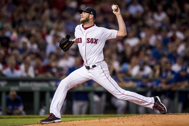 BOSTON, MA - SEPTEMBER 26: Chris Sale #41 of the Boston Red Sox delivers during the second inning of a game against the Toronto Blue Jays on September 26, 2017 at Fenway Park in Boston, Massachusetts. (Photo by Billie Weiss/Boston Red Sox/Getty Images)