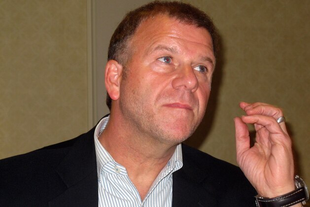 Tilman Fertitta, owner of the Golden Nugget Atlantic City, announces at a news conference at his Atlantic City, N.J., casino, on Friday, Aug. 31, 2012, that the casino will let gamblers cash in nearly $1 million worth of chips they won at card games in which the cards were not shuffled. Fertitta spoke hours after a judge ordered the casino to pay the gamblers, and also refused to let the casino get back more than $500,000 it already paid to winners. (AP Photo/Wayne Parry)