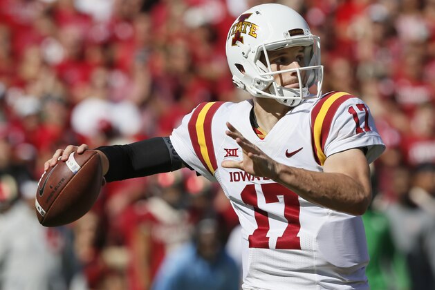 Iowa State quarterback Kyle Kempt (17) passes in the first quarter of an NCAA college football game against Oklahoma in Norman, Okla., Saturday, Oct. 7, 2017. (AP Photo/Sue Ogrocki) Iowa State quarterback Kyle Kempt (17) passes in the first quarter of an NCAA college football game against Oklahoma in Norman, Okla., Saturday, Oct. 7, 2017. (AP Photo/Sue Ogrocki)