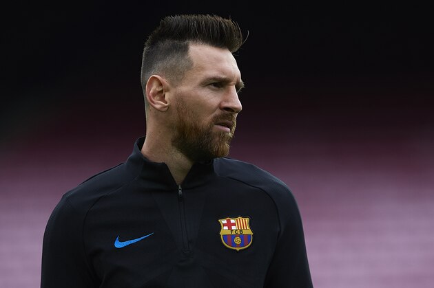 BARCELONA, SPAIN - OCTOBER 01:  Lionel Messi of Barcelona looks on prior to the La Liga match between Barcelona and Las Palmas at Camp Nou on October 1, 2017 in Barcelona, Spain.  (Photo by Manuel Queimadelos Alonso/Getty Images)