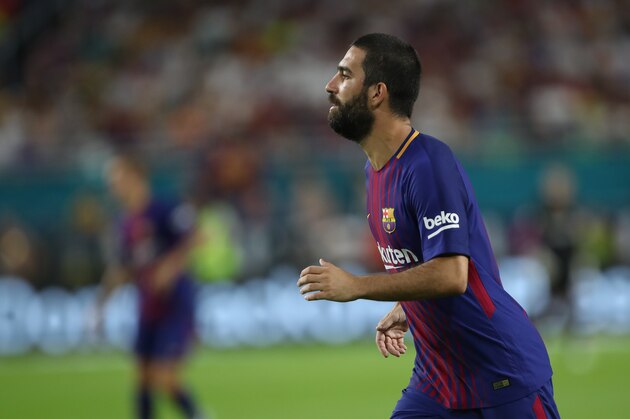 MIAMI GARDENS, FL - JULY 29: Arda Turan of FC Barcelona during the International Champions Cup 2017 match between Real Madrid and FC Barcelona at Hard Rock Stadium on July 29, 2017 in Miami Gardens, Florida. (Photo by Robbie Jay Barratt - AMA/Getty Images)