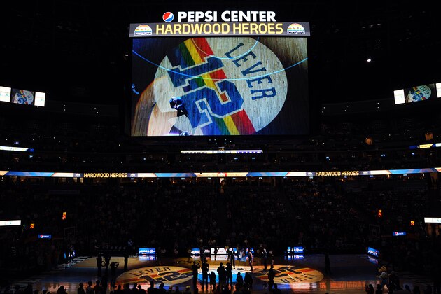 DENVER, CO - APRIL 8:  Former NBA player Lafayette 'Fat' Lever is honored at halftime during the game between the Denver Nuggets and the Los Angeles Lakers on April 8, 2015 at the Pepsi Center in Denver, Colorado. NOTE TO USER: User expressly acknowledges and agrees that, by downloading and or using this Photograph, user is consenting to the terms and conditions of the Getty Images License Agreement. Mandatory Copyright Notice: Copyright 2015 NBAE (Photo by Bart Young/NBAE via Getty Images)