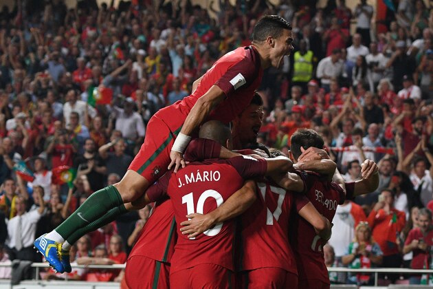 LISBON, PORTUGAL - OCTOBER 10: Portugal player celebrates after scores the second goal against Switzerland during the FIFA 2018 World Cup Qualifier between Portugal and Switzerland at the Luz Stadium on October 10, 2017 in Lisbon, Lisboa. (Photo by Octavio Passos/Getty Images)
