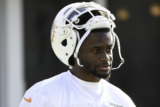 DAVIE, FL - JULY 27:  Wide receiver DeVante Parker #11 of the Miami Dolphins looks on during training camp on July 27, 2017 at the Miami Dolphins training facility in Davie, Florida.  (Photo by Ron Elkman/Sports Imagery/ Getty Images)