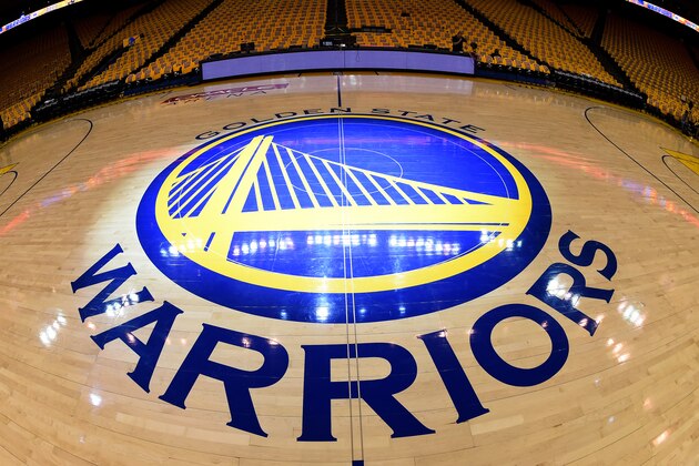 OAKLAND, CA - MAY 2: A close-up view of the team logo before the game between the Golden State Warriors and the Utah Jazz during Game One of the Western Conference Semifinals of the 2017 NBA Playoffs on May 2, 2017 at ORACLE Arena in Oakland, California. NOTE TO USER: User expressly acknowledges and agrees that, by downloading and or using this photograph, user is consenting to the terms and conditions of Getty Images License Agreement. Mandatory Copyright Notice: Copyright 2017 NBAE (Photo by Noah Graham/NBAE via Getty Images)
