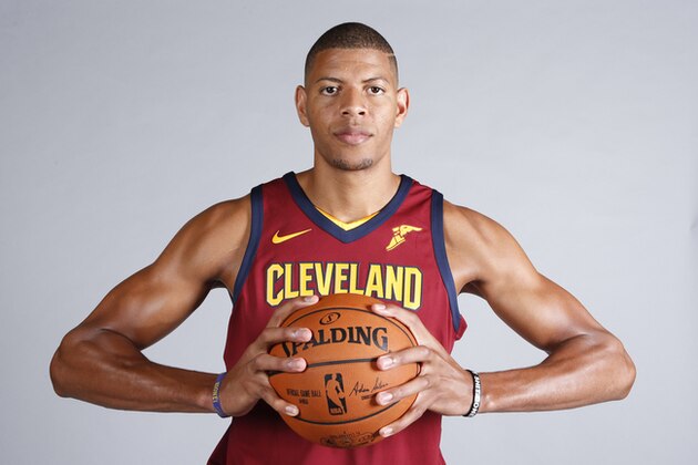 Cleveland Cavaliers' Edy Tavares poses for a portrait during the NBA basketball team media day, Monday, Sept. 25, 2017, in Independence, Ohio. (AP Photo/Ron Schwane)